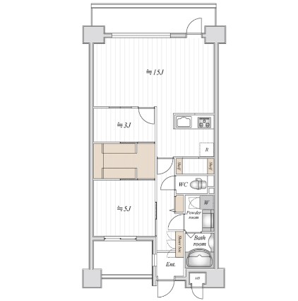 芝公園アパートメント404号室の図面
