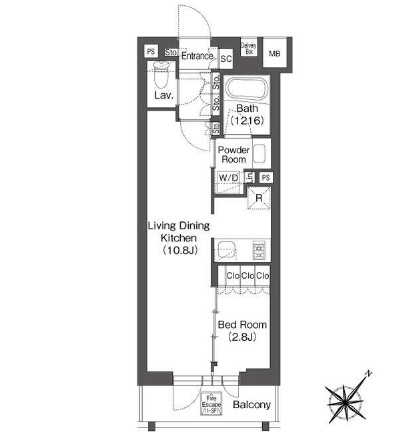 レフィールオーブ代々木306号室の図面