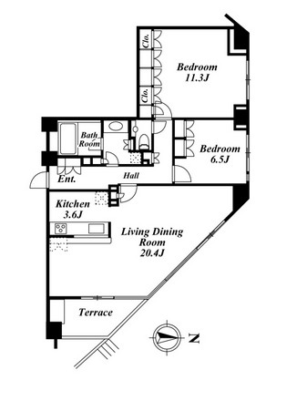 コスモリード南麻布 103号室の図面