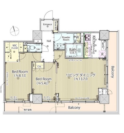 パーク・アヴェニュー神南506号室の図面