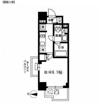 レジディア新宿イーストⅢ901号室の図面