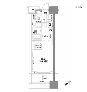 パークハビオ西新宿1205号室の図面