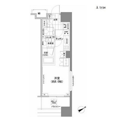 パークハビオ西新宿201号室の図面