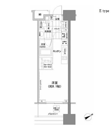 パークハビオ西新宿805号室の図面