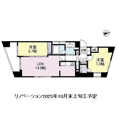 ＴＨＥパームス代々木上原コスモテラス502号室の図面