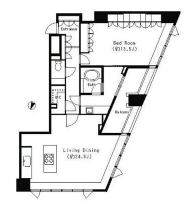 パークキューブ目黒タワー1805号室の図面