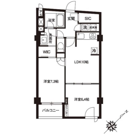 アーバンパーク代官山Ⅰ・Ⅱ1-207号室の図面