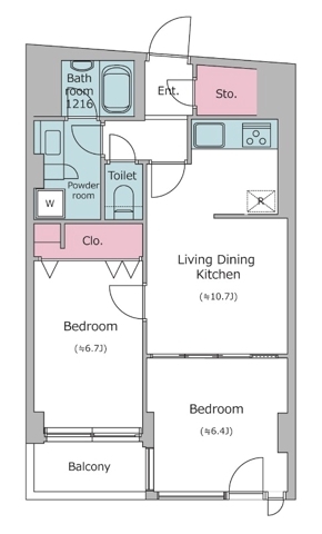 アーバンパーク代官山Ⅰ・Ⅱ307号室の図面