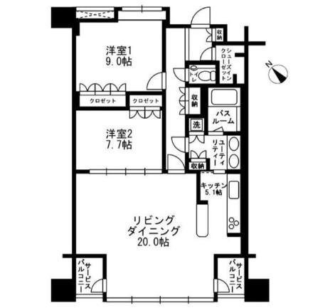 アーバンパーク代官山Ⅰ・Ⅱ402号室の図面
