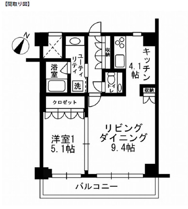 アーバンパーク代官山Ⅰ・Ⅱ405号室の図面
