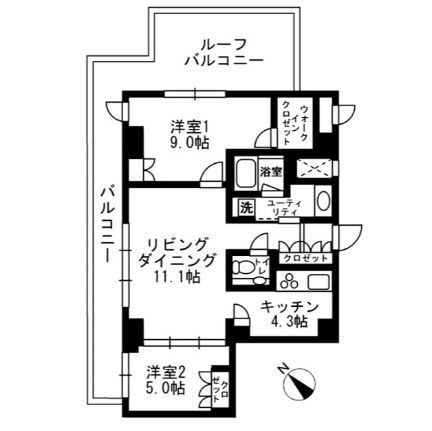 アーバンパーク代官山Ⅰ・Ⅱ2-704号室の図面
