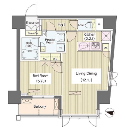 ｉ－Ｓｕｉｔｅ ＨｉｇａｓｈｉＮａｋａｎｏ1003号室の図面