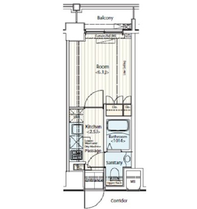 ドゥーエ新富町504号室の図面