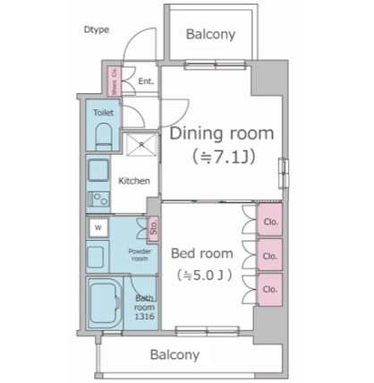 パークフラッツ渋谷代官山406号室の図面
