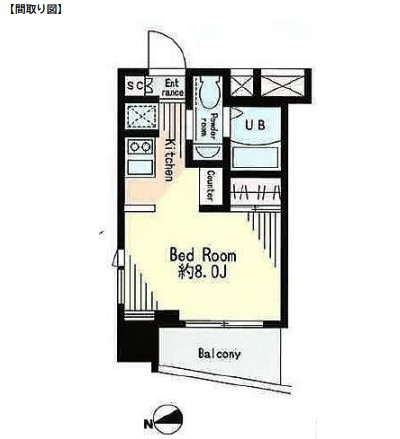 レジディア市谷薬王寺1202号室の図面