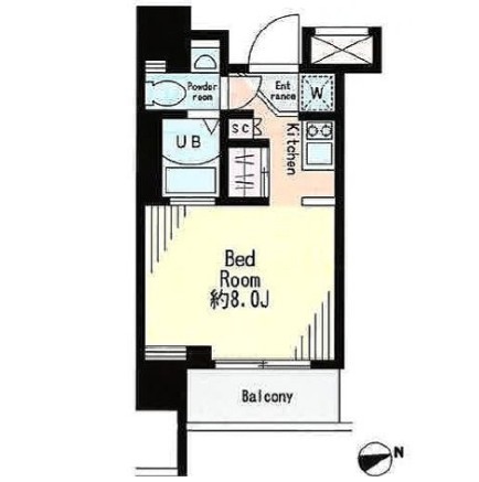レジディア市谷薬王寺904号室の図面