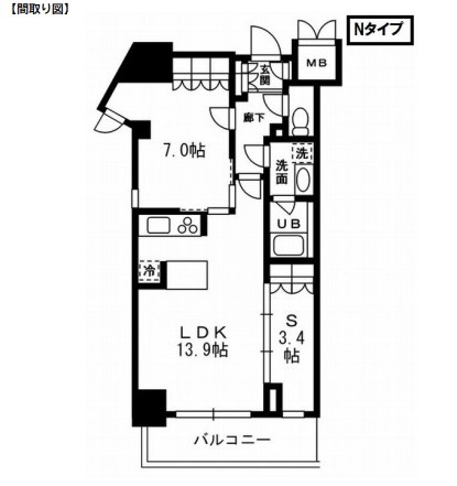 レジディア杉並方南町807号室の図面