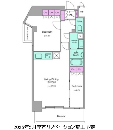 レジディア杉並方南町905号室の図面