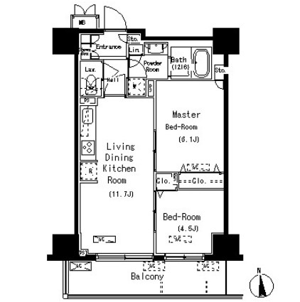 パークアクシス元浅草ステージ1103号室の図面