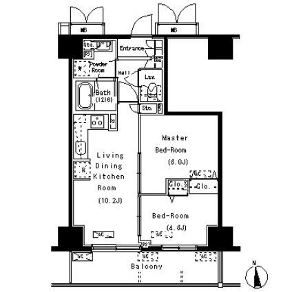 パークアクシス元浅草ステージ1504号室の図面