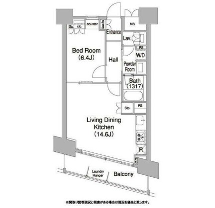 コンフォリア芝浦バウハウス1102号室の図面