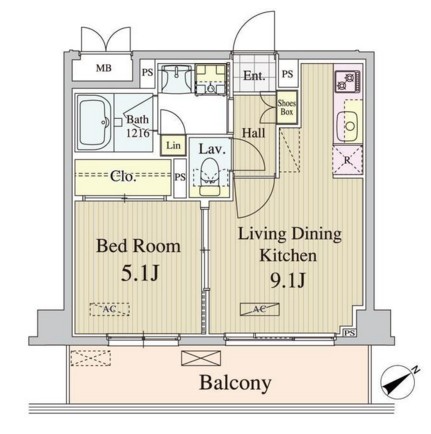 アンソレイユ代々木409号室の図面