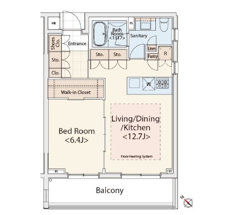 カスタリア初台Ⅱ401号室の図面