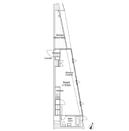 イプセ学芸大学309号室の図面