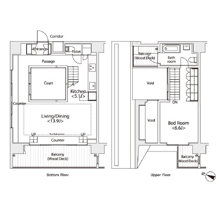イプセ学芸大学701号室の図面