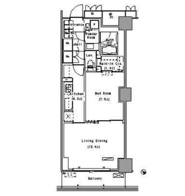 パークアクシス豊洲1301号室の図面