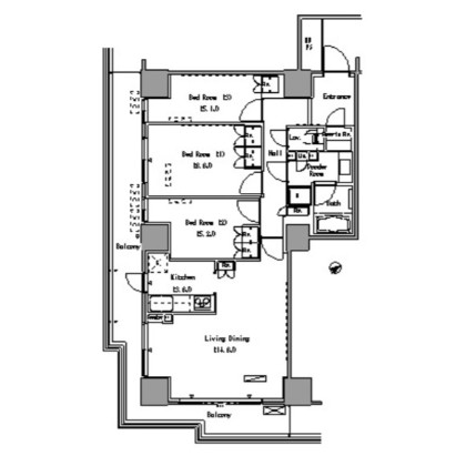 パークアクシス豊洲1404号室の図面