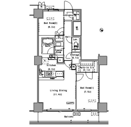 パークアクシス豊洲503号室の図面