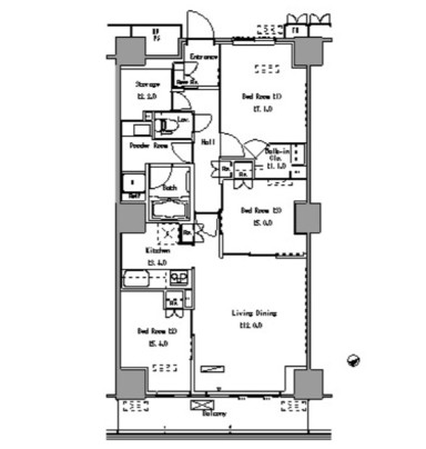 パークアクシス豊洲606号室の図面