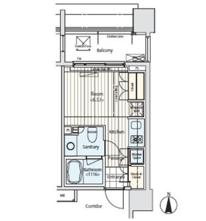 イプセ蒲田1208号室の図面