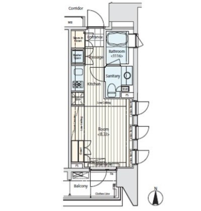 イプセ蒲田603号室の図面