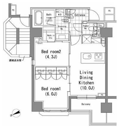 パークハビオ新橋1301号室の図面