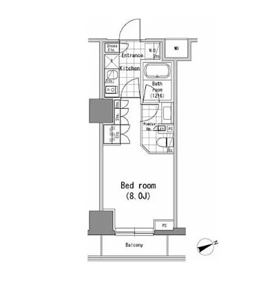 パークハビオ新橋807号室の図面