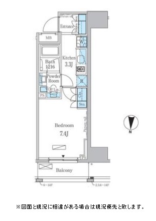 パークアクシス錦糸町レジデンス1302号室の図面