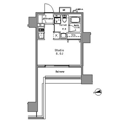 パークアクシス亀戸中央公園1304号室の図面