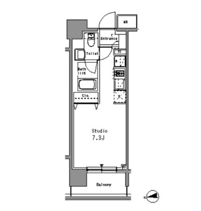 パークアクシス亀戸中央公園1402号室の図面