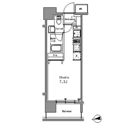 パークアクシス亀戸中央公園402号室の図面