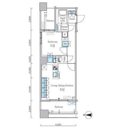 パークキューブ亀戸606号室の図面
