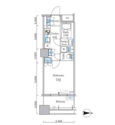 パークキューブ亀戸609号室の図面