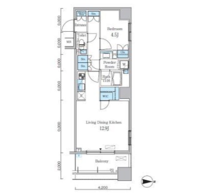 パークキューブ亀戸808号室の図面