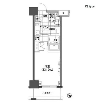 パークハビオ人形町803号室の図面
