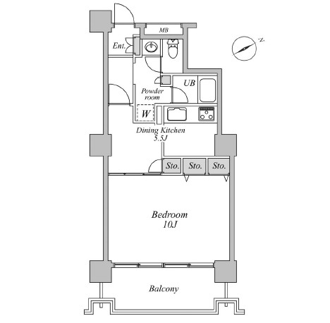六本木ビュータワー1003号室の図面