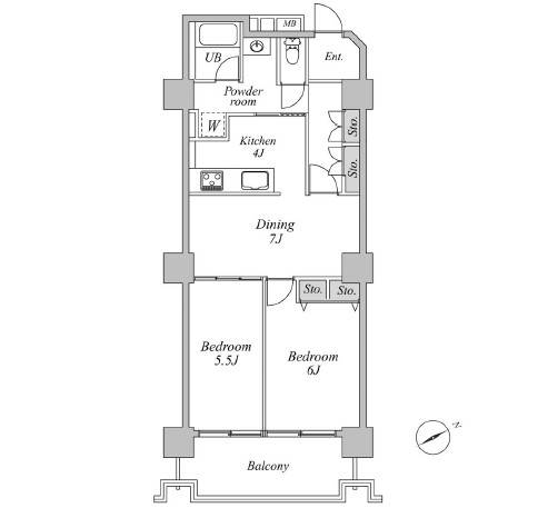 六本木ビュータワー1004号室の図面
