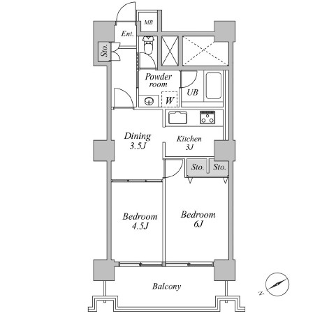 六本木ビュータワー1211号室の図面