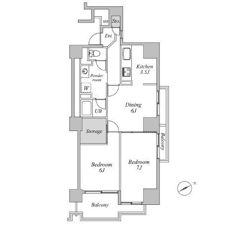 六本木ビュータワー1601号室の図面