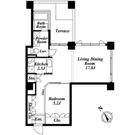 Ｑｉｚ広尾502号室の図面